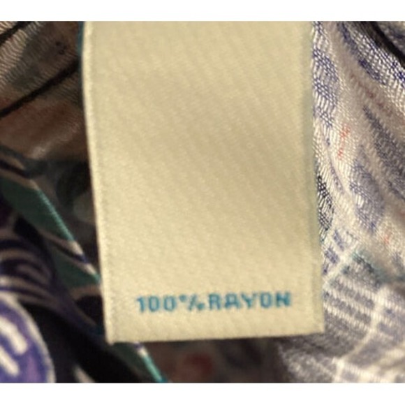 NWT Mens Caribbean FLORAL Camp Shirt Deep Blue Sz 3XB - Picture 3 of 5